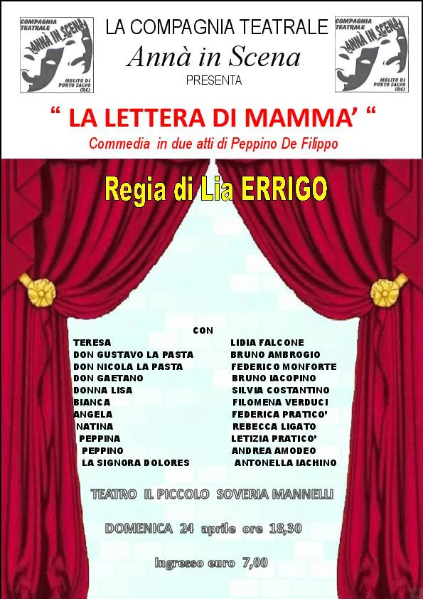Una “lettera di mammà” sta per arrivare anche al Piccolo di Soveria Mannelli