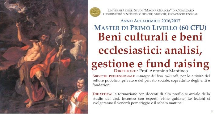 Master in “Beni culturali e beni ecclesiastici: analisi, gestione e fund raising”, aderisce in convenzione anche il comune di Tiriolo