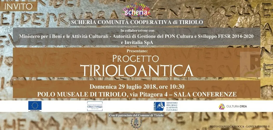 Scherìa, il MIBAC e Invitalia presentano il progetto: “Tiriolo Antica”