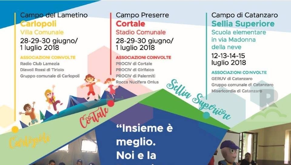 Dopo Carlopoli e Cortale i campi scuola della Protezione Civile arrivano a Sellia Superiore