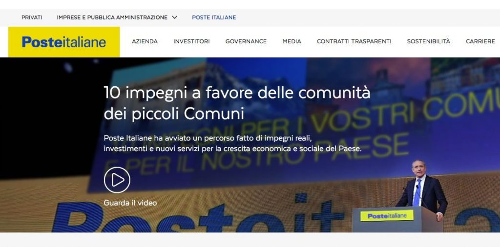 Poste Italiane: online il sito “Piccoli Comuni”con i progetti realizzati