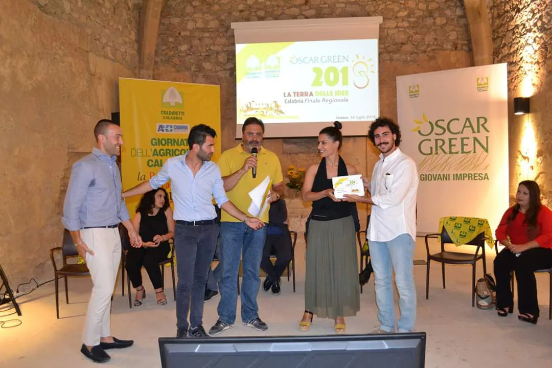 I premiati del 2018 ultimo a dx il delegato Giovani Imprese Calabria, Enrico Parisi.