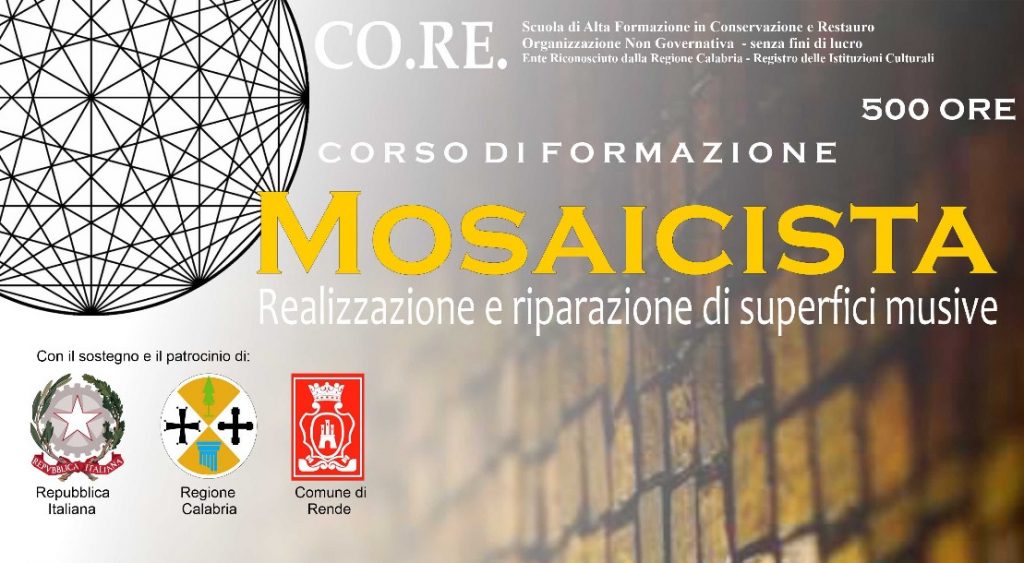 Corso di mosaicista a Rende, un mosaico pavimentale decorerà Palazzo Vercillo-Martino