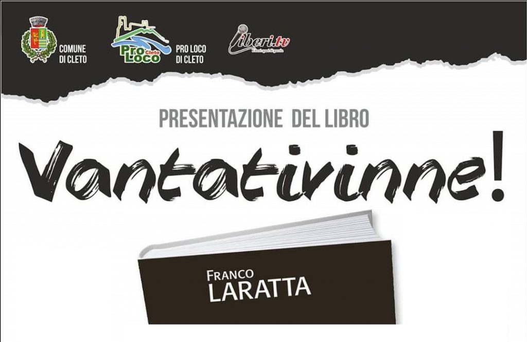 “Vantativinne!” il libro di Franco Laratta a Cleto, storie di giovani che arrivano al successo