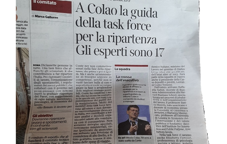 Vittorio Colao, originario di Fossato Serralta nel catanzarese, alla guida della task force per l’Italia