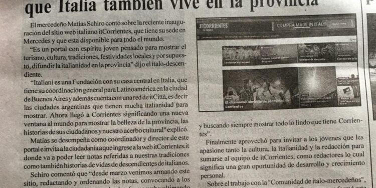 In Sudamerica italiani.it conquista la carta stampata/Il blog itCorrientes in prima linea per il nostro Paese