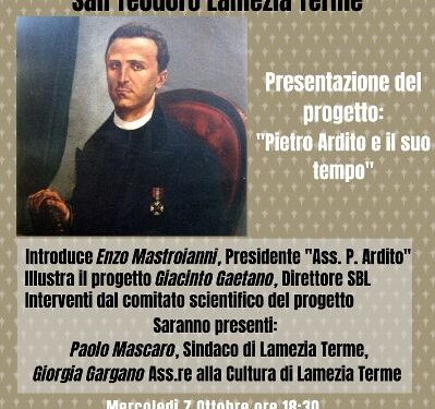 Lamezia Terme, Il progetto “Pietro Ardito e il suo tempo” al Chiostro Caffè Letterario