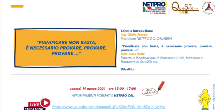 NETPRO CAL promuove l’importanza della pianificazione nella Protezione Civile