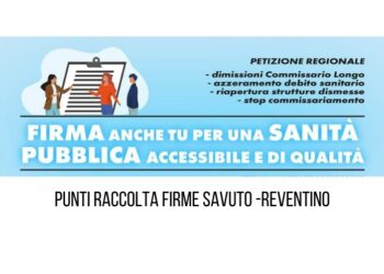 Raccolte firme nel Savuto-Reventino per una “Sanità pubblica accessibile e di qualità”