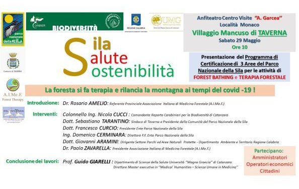 Parco Nazionale della Sila, Comune di Taverna e AIMeF, per un convegno sulla natura-terapia