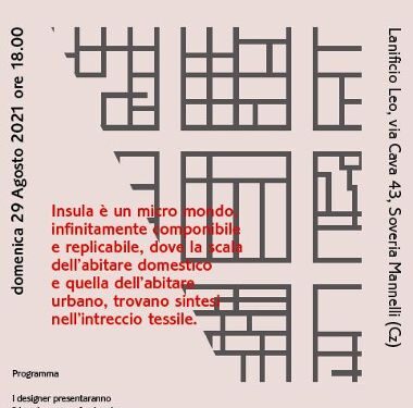 Domenica 29 agosto al Lanificio Leo riflettori puntati sui plaid “Insula”