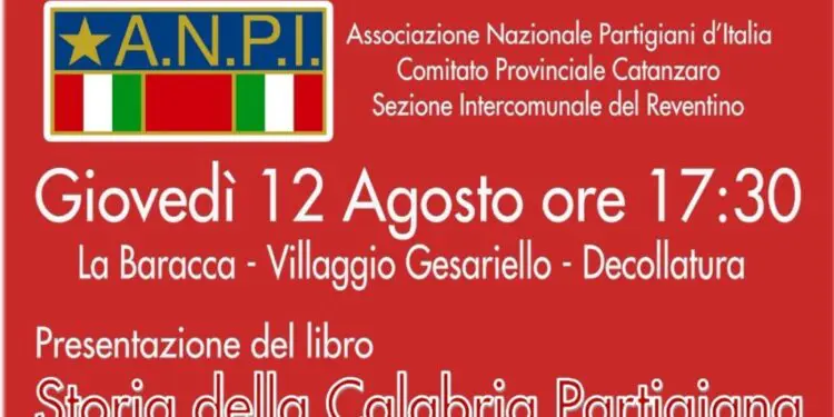 L’Anpi del Reventino presenta il libro sulla “Storia della Calabria partigiana”