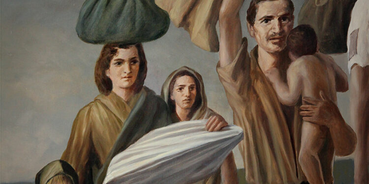 Salutiamoci, è ora (Conflenti). Un’opera sull’emigrazione… in una foto di Antonio Renda