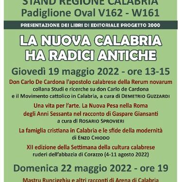 “La nuova Calabria ha radici antiche”: Progetto 2000 al Salone del libro