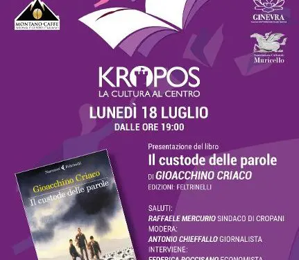 Cropani, stasera al centro culturale “Kropos” lo scrittore Gioacchino Criaco