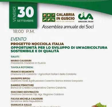 Incontro sul Progetto Nocciola Italia venerdì 30 a Lattarico