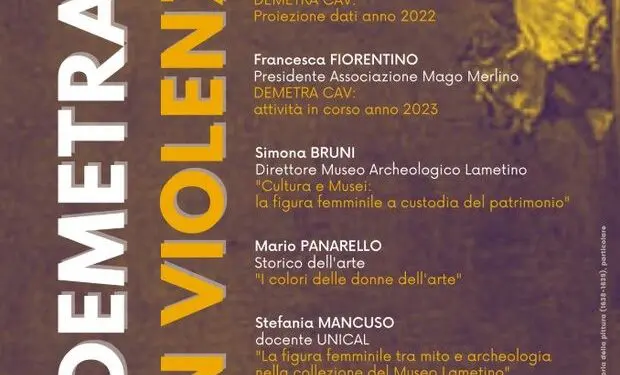 “Demetra, non violenza”: venerdì 24 al Museo Archeologico