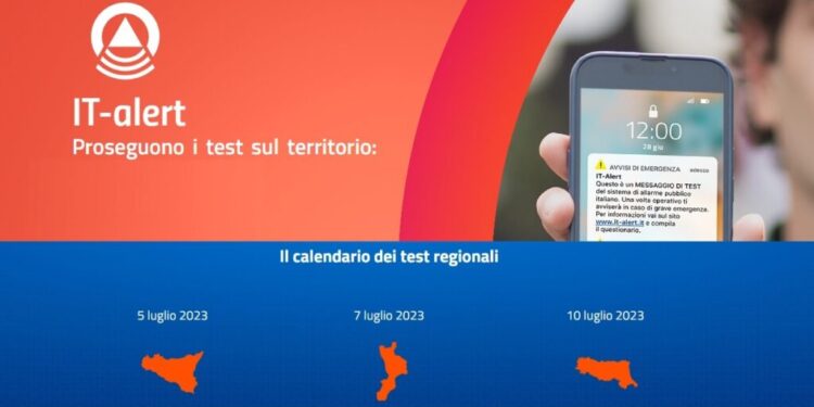 Simulazione di allerta in Calabria con l’invio di un messaggio sui telefonini alla popolazione