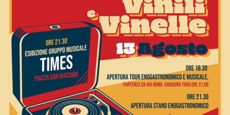 “Vajanelle, vinili e vinelle”: l’evento a Cicala il 13 agosto