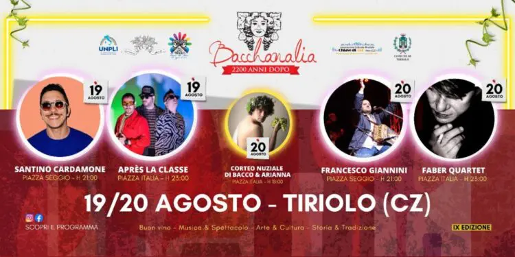 Tiriolo, dopo 3 anni di pausa torna “Bacchanalia, 2200 anni dopo”