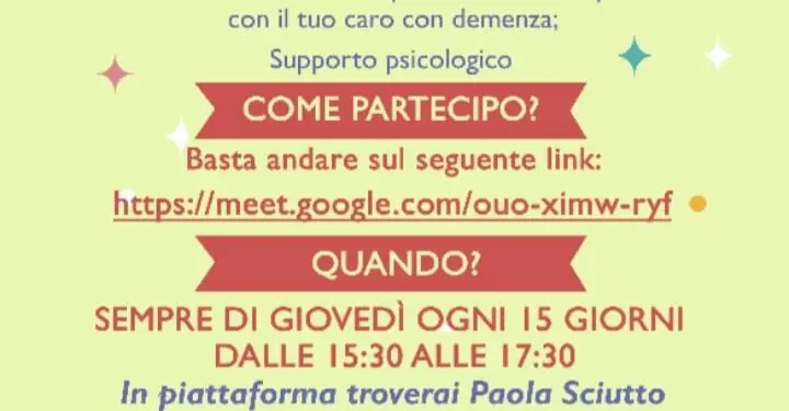 Alzheimer, da Ra.Gi. aiuto parenti con “Mai senza un Caffè online”