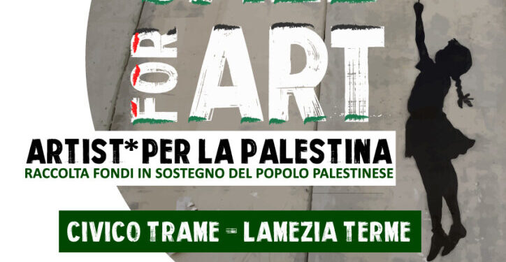 Lamezia, domani (18 febbraio) Call for Art – Artisti per la Palestina