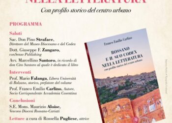 A giorni la presentazione del nuovo libro dello storico Franco Emilio Carlino sul Codex di Rossano