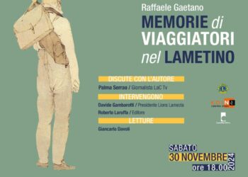«Memorie di viaggiatori nel lametino». Sabato 30 presentazione del nuovo libro di Raffaele Gaetano
