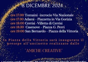 Decollatura, si accendono gli alberi all’uncinetto di Amiche creative. Quest’anno anche un fantastico presepe tutto di stoffa