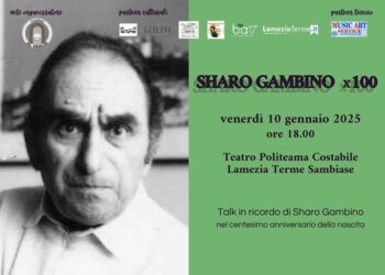Il 10 gennaio Lamezia Terme ricorda Sharo Gambino nel centenario della nascita