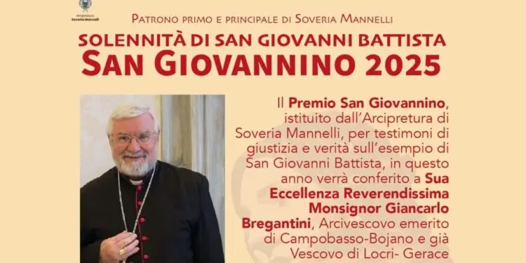 A Monsignor Giancarlo Bregantini il premio San Giovannino 2025