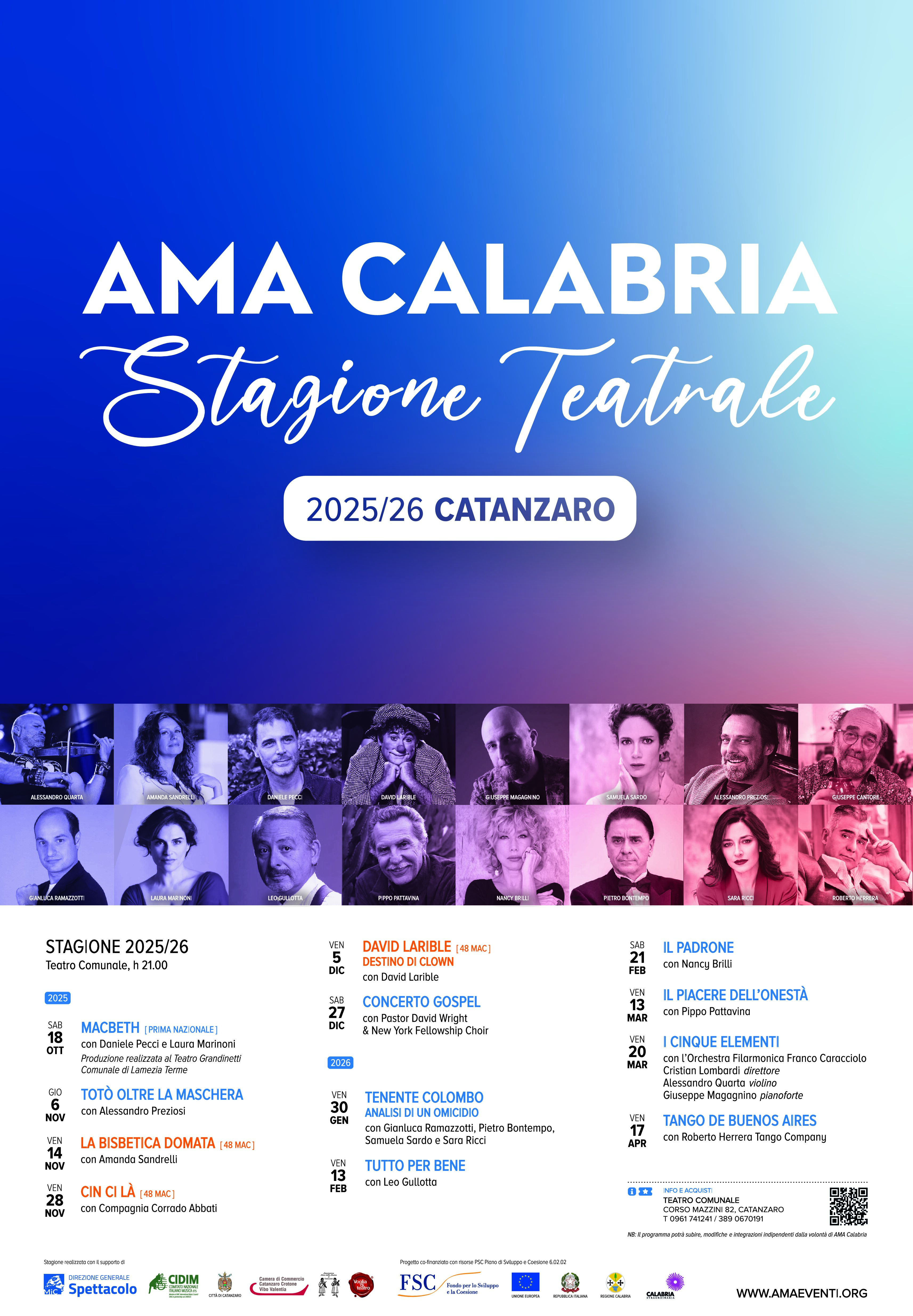 AMA Calabria, la magia del Teatro torna in scena a Catanzaro