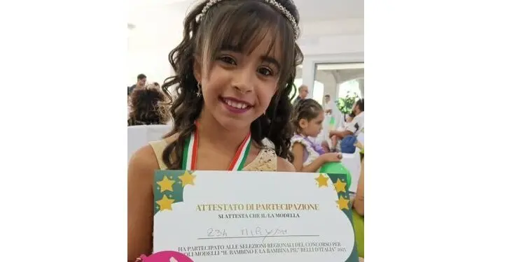 Petronà, Myriam Cavallaro è la bambina più bella della Calabria