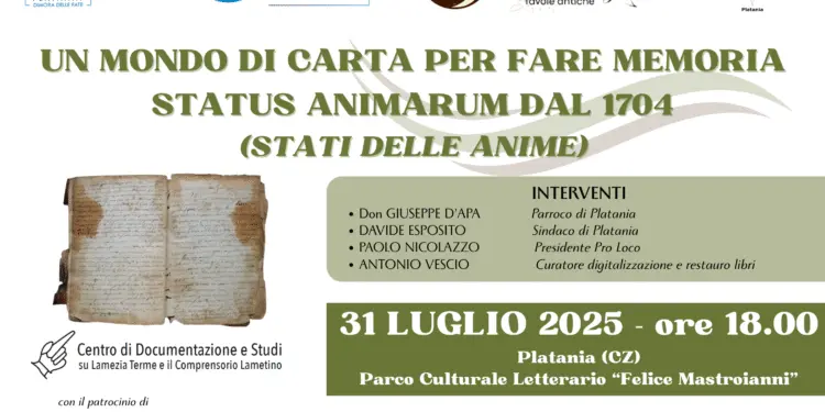 Un Mondo di Carta per fare Memomoria Status Animarum dal 1704 (Stati delle Anime)
