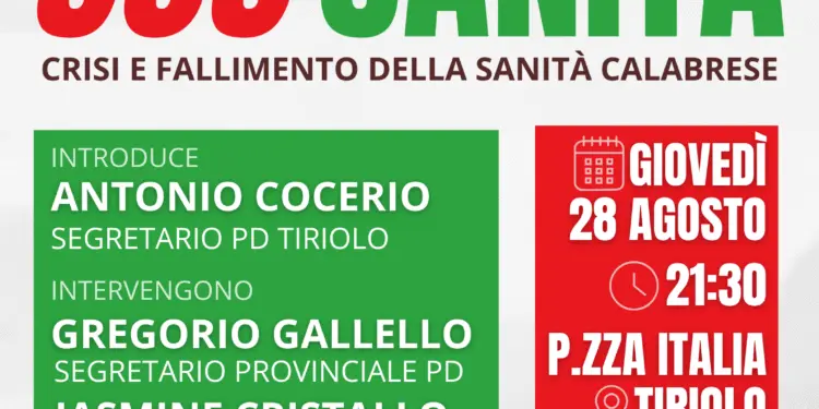 A Tiriolo un incontro del PD sulla sanità calabrese