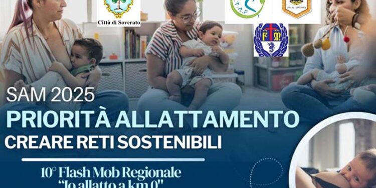 L’ASP di Catanzaro conclude con un flash mob a Soverato la Settimana Mondiale dell’allattamento materno