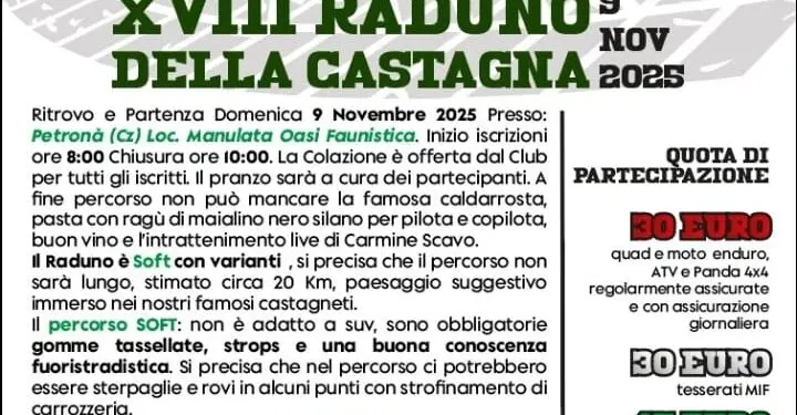 Petronà, cresce attesa per XVIII Raduno della Castagna