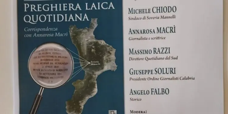 “Preghiera laica quotidiana” è il nuovo libro di Filippo Cardamone che raccoglie la corrispondenza con la giornalista Annarosa Macrì
