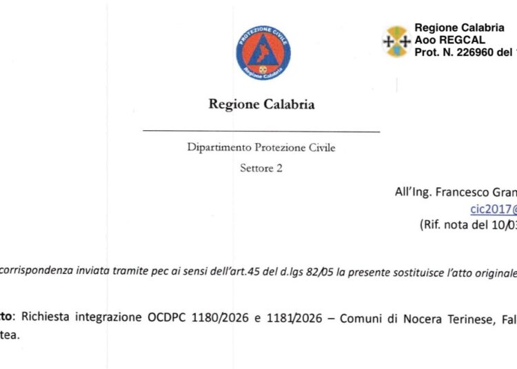 Imprenditori: “Grazie alla Protezione civile, ma Nocera, Falerna e Amantea restano fuori dall’OCDPC 1180: così si creano ingiustizie”