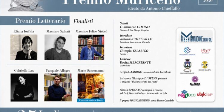 5 finalisti, un nuovo premio dedicato alla poesia: torna il “Muricello” a San Mango d’Aquino