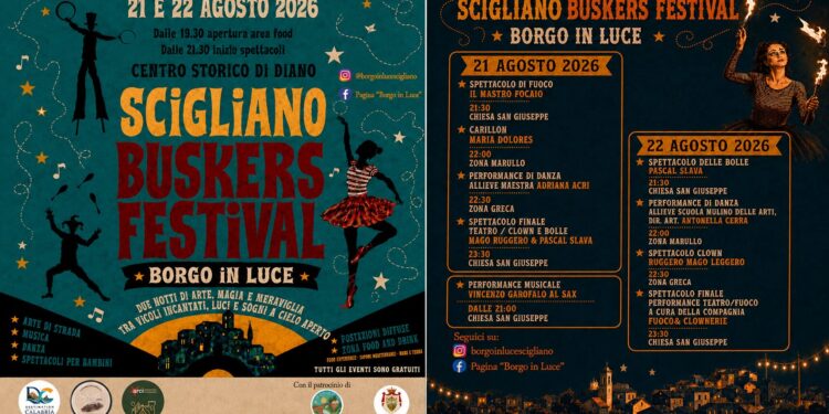 Luci nel Borgo: Buskers Festival a Scigliano il 21 e 22 agosto