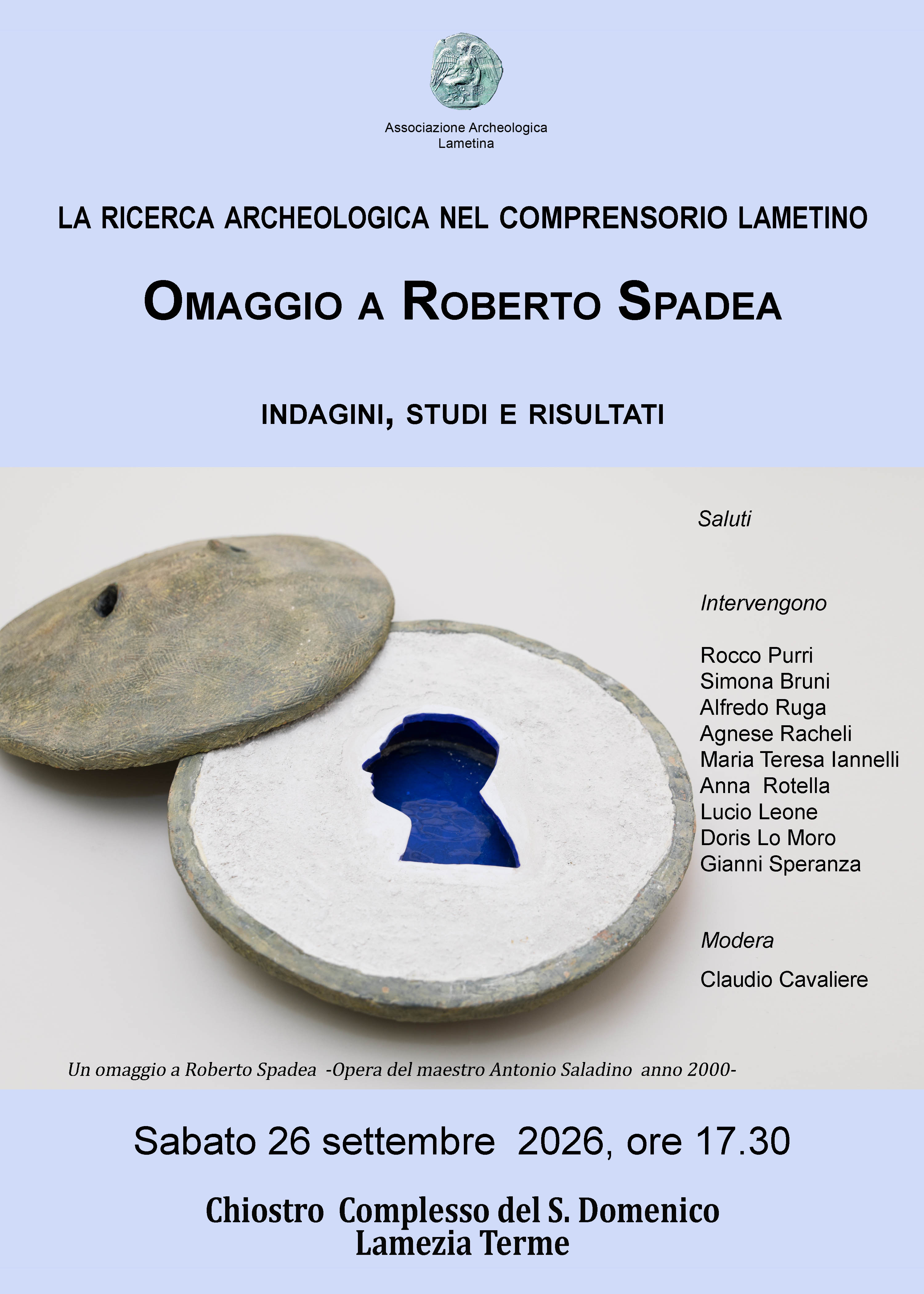 Lamezia Terme, sabato 26 settembre convegno in ricordo dell’archeologo Roberto Spadea