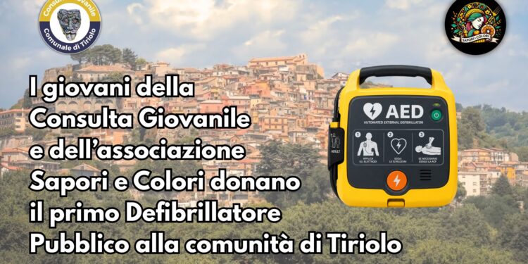Tiriolo diventa “Cardioprotetta”: i giovani donano il primo Defibrillatore Pubblico H24 alla comunità.