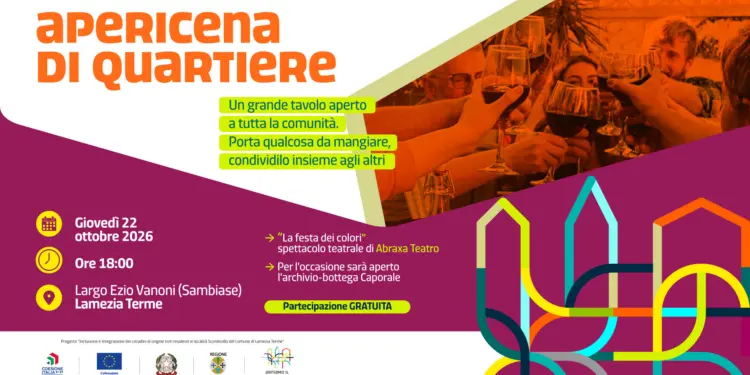 Intrecci – Abitiamo il Lametino: a Sambiase il primo apericena di quartiere